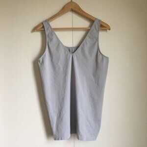Vintage Ice Blue Grey Stretchy Seamless V-Neck Tank Top